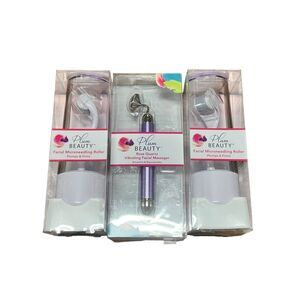 3 plum beauty facial microneedling roller rose quartz vibrating facial massager